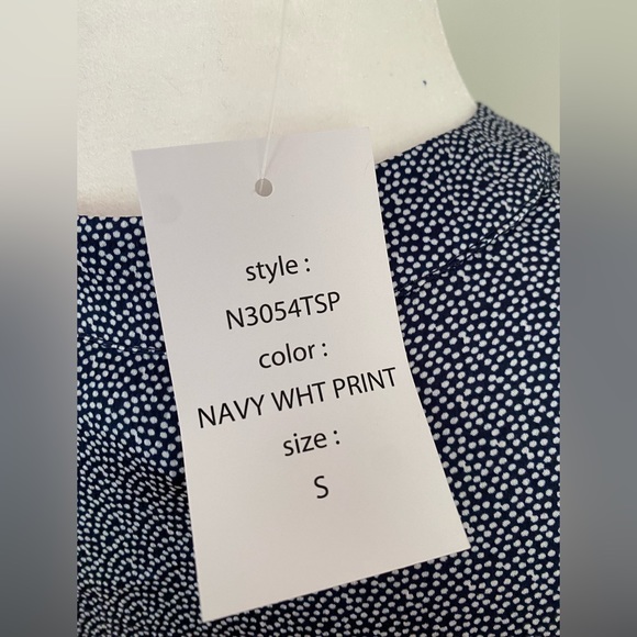 🆕 NEIMAN MARCUS Navy White Print Belted Mini Dress - Picture 6 of 6